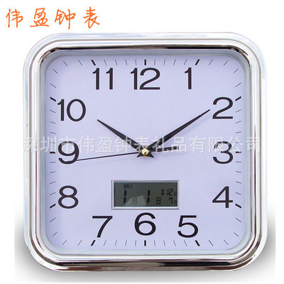 【专业工厂直销圆形双历挂钟,欢迎购我们的产品,物美价廉。】价格,厂家,图片,座钟,深圳市伟盈钟表礼品-