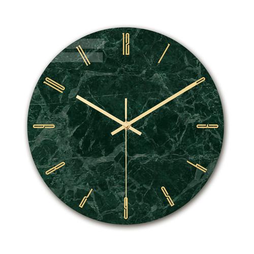 clock003创意创意简约大理石挂钟亚克力材质uv打印时钟客厅装饰